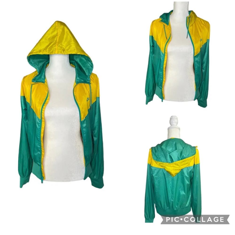 Nike Windrunner Women's Jacket Teal Yellow Windbreaker Jacket Size Small - EUC - Picture 1 of 12